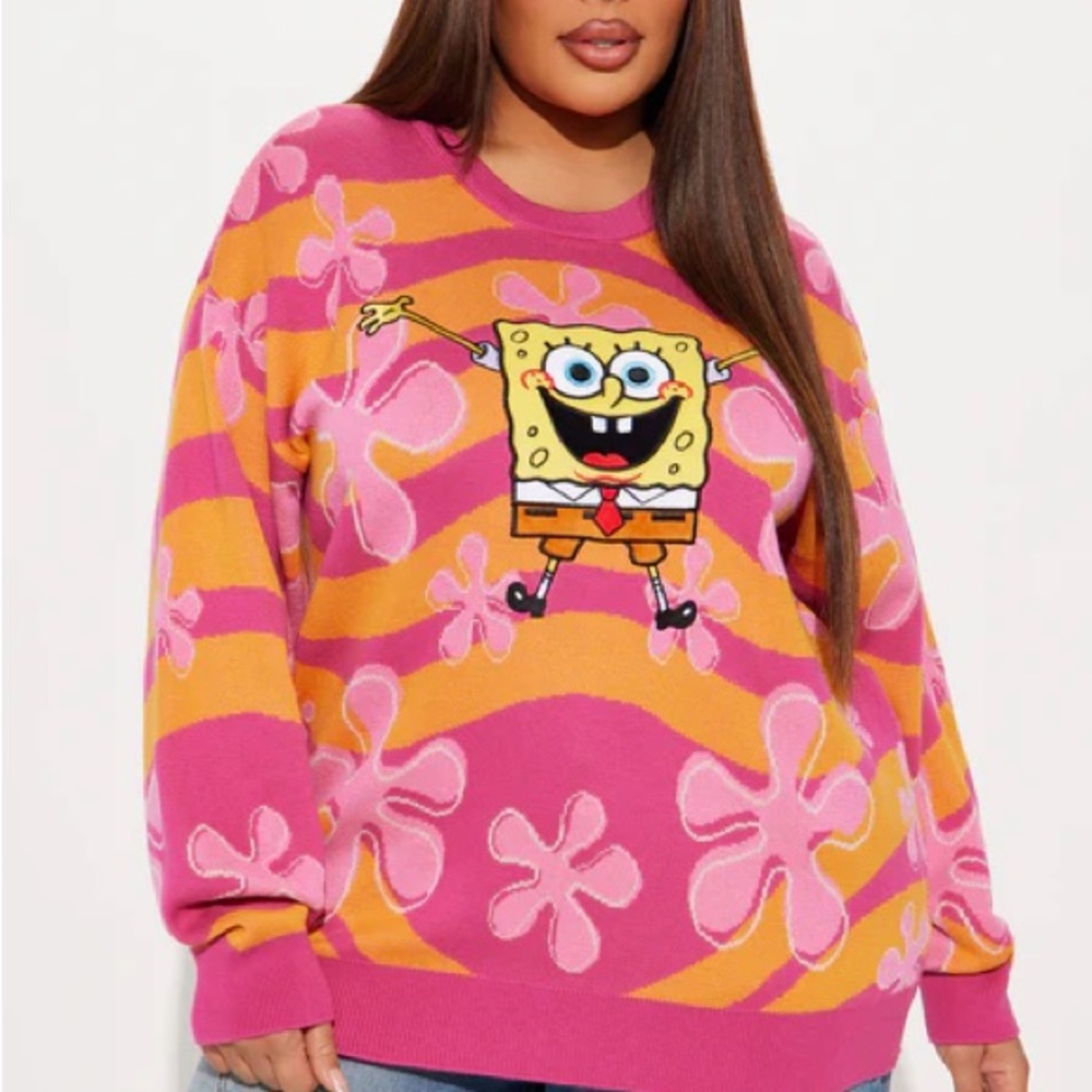 2x Pink and Orange SpongeBob Sweater